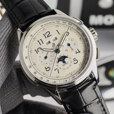 GF Factory Breitling 42MM Calfs Leather Watch Strap B25 Movement White Orange Black Watch